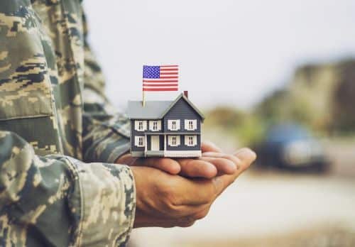 American military soldier with house - military divorce bah concept