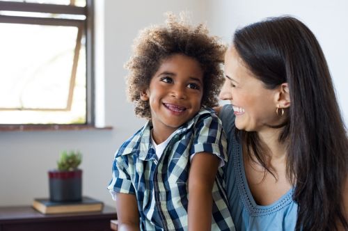 Mother and child of different races