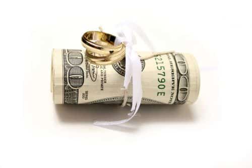 Wedding rings tied to money