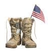 military boots, dog tags, and American flag